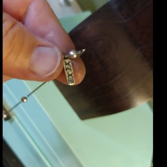 VINTAGE EXEX STERLING SILVER & MINI PEARL NECKLACE - Picture 7 of 7